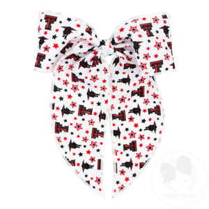 King Texas Tech Logo Print Whimsy Tail Hair Bow
