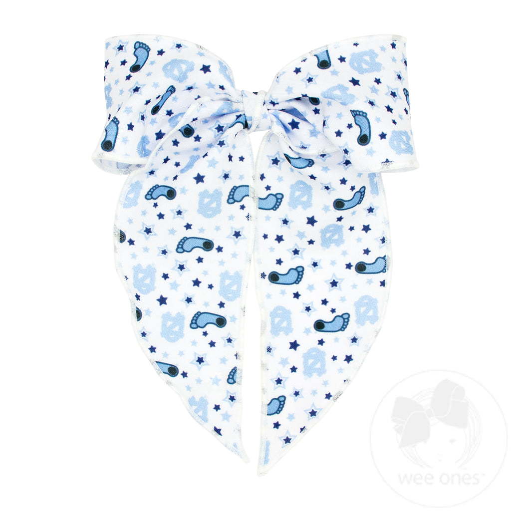 King North Carolina Logo Print Whimsy Tail Hair Bow