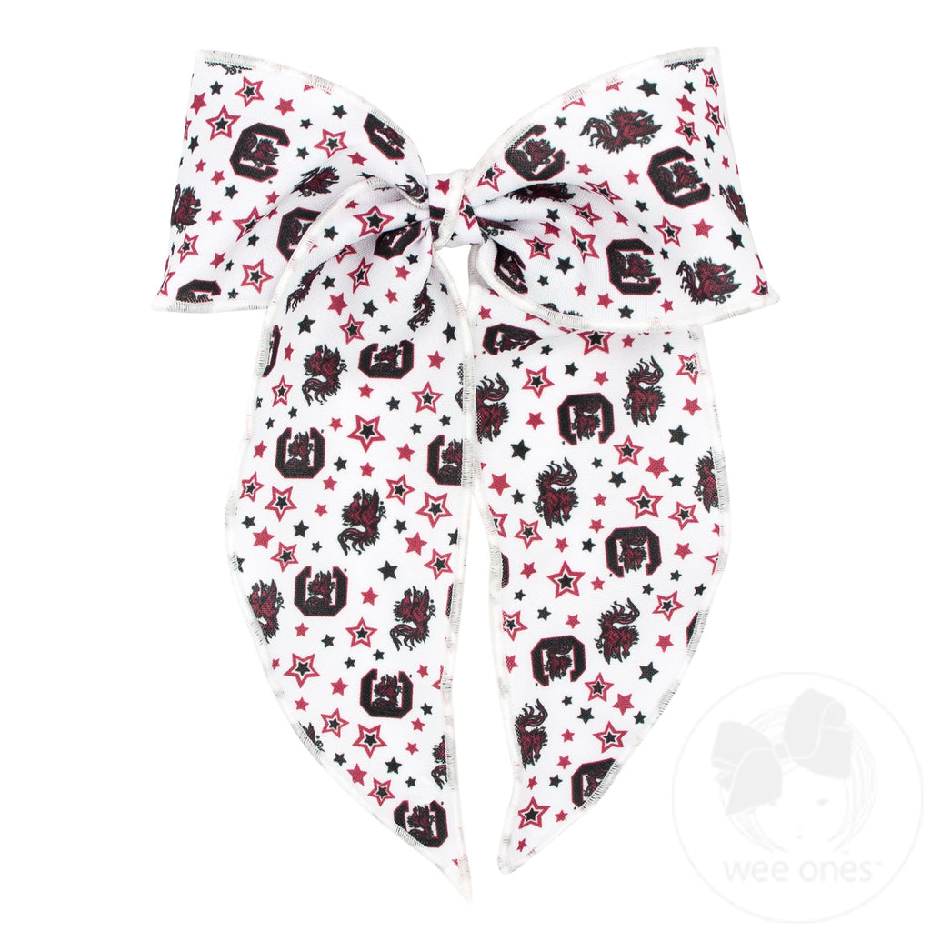 King South Carolina Logo Print Whimsy Tail Hair Bow