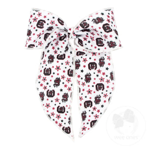 King South Carolina Logo Print Whimsy Tail Hair Bow