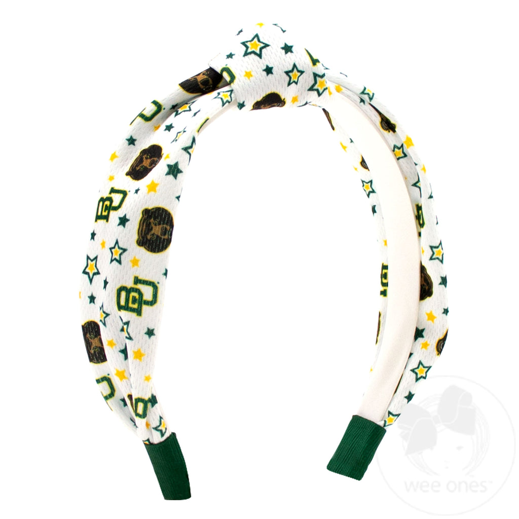 Soft Textured Logo Print Baylor Knot Headband