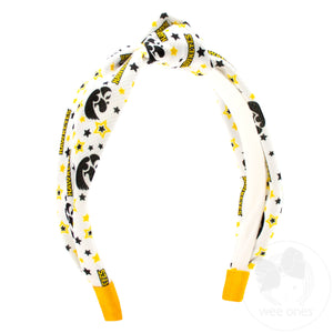 Soft Textured Logo Print Iowa Knot Headband