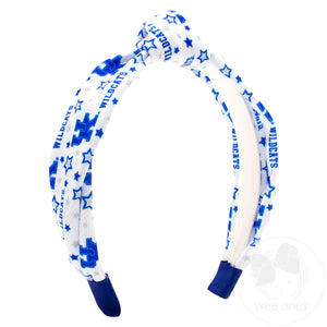 Signature Collegiate Logo Print Soft Ripple-Textured Knot Wrap Headband