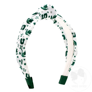 Soft Textured Logo Print Michigan State Knot Headband