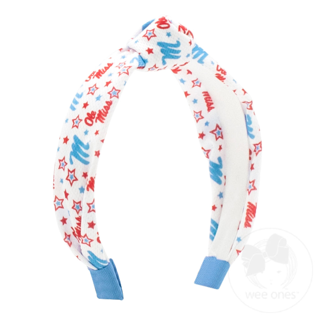 Soft Textured Logo Print Ole Miss Knot Headband