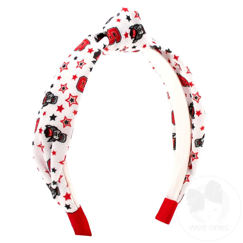 Soft Textured Logo Print North Carolina State Knot Headband
