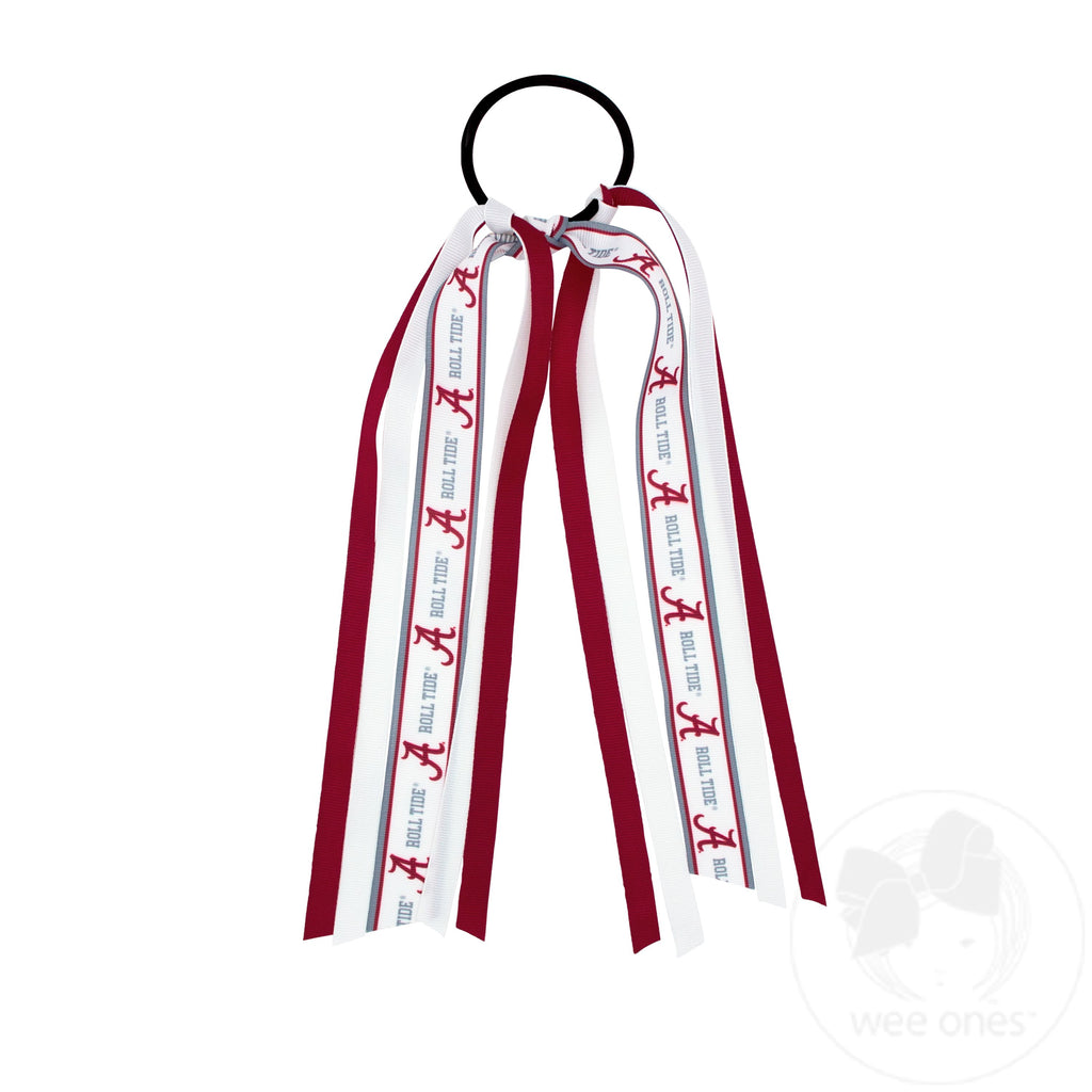 Collegiate Logo Print Streamer Ribbons on Ponytail