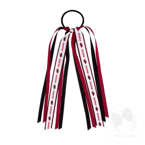 Arkansas Logo Print Streamer Ribbons on Ponytail