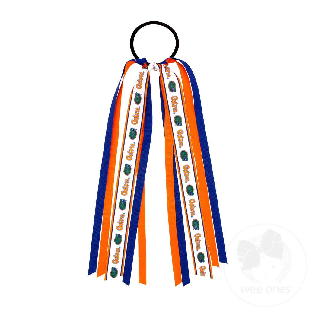 Florida Logo Print Streamer Ribbons on Ponytail