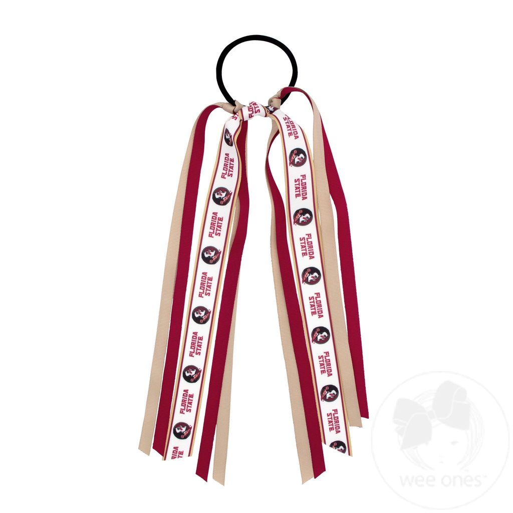 Florida State Logo Print Streamer Ribbons on Ponytail