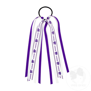 Kansas State Logo Print Streamer Ribbons on Ponytail