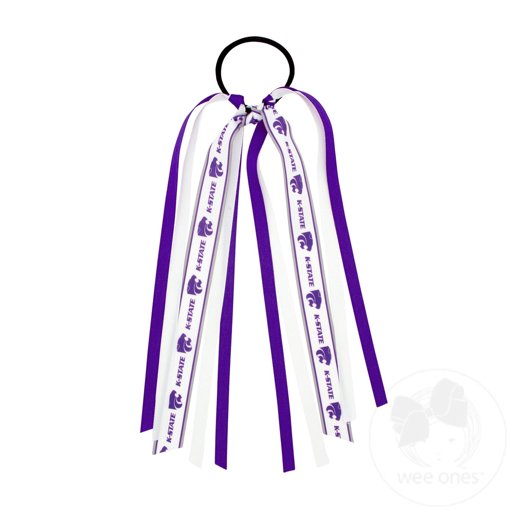 Kansas State Logo Print Streamer Ribbons on Ponytail