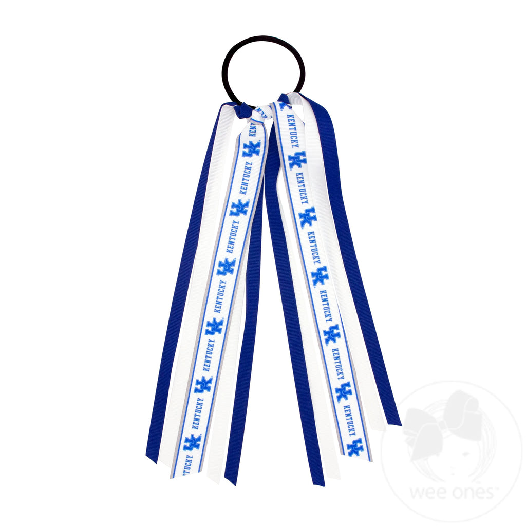 Kentucky Logo Print Streamer Ribbons on Ponytail