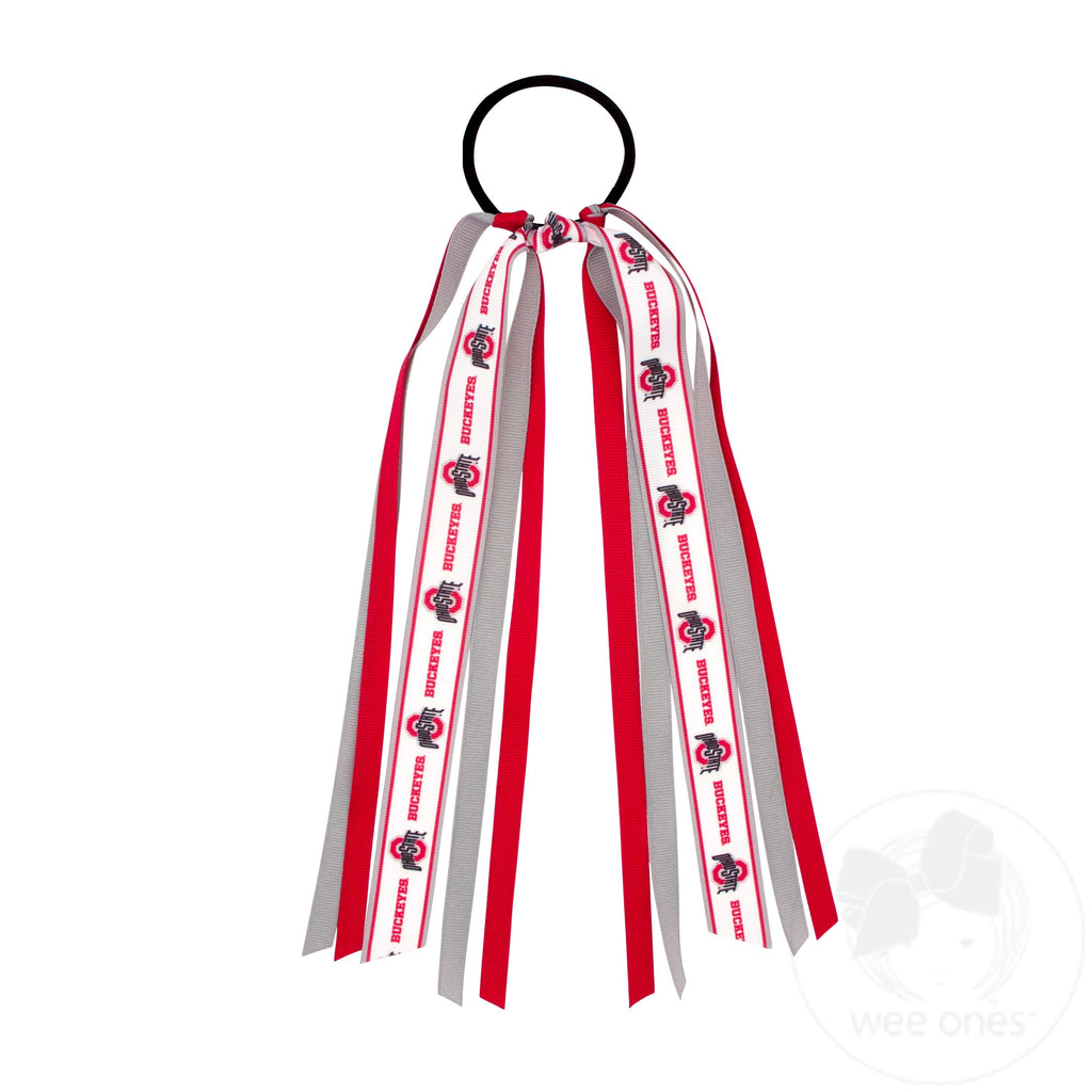 Ohio State Logo Print Streamer Ribbons on Ponytail