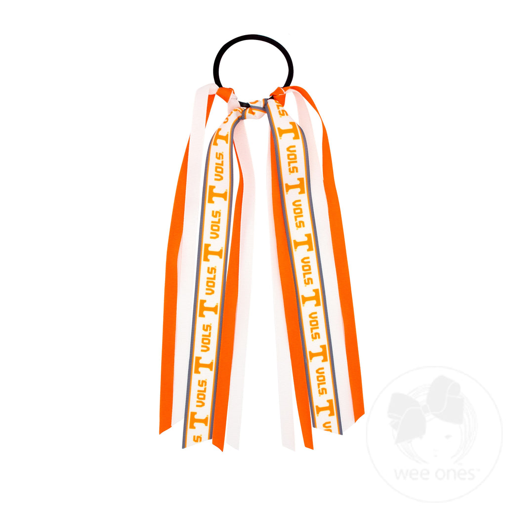 Tennessee Logo Print Streamer Ribbons on Ponytail