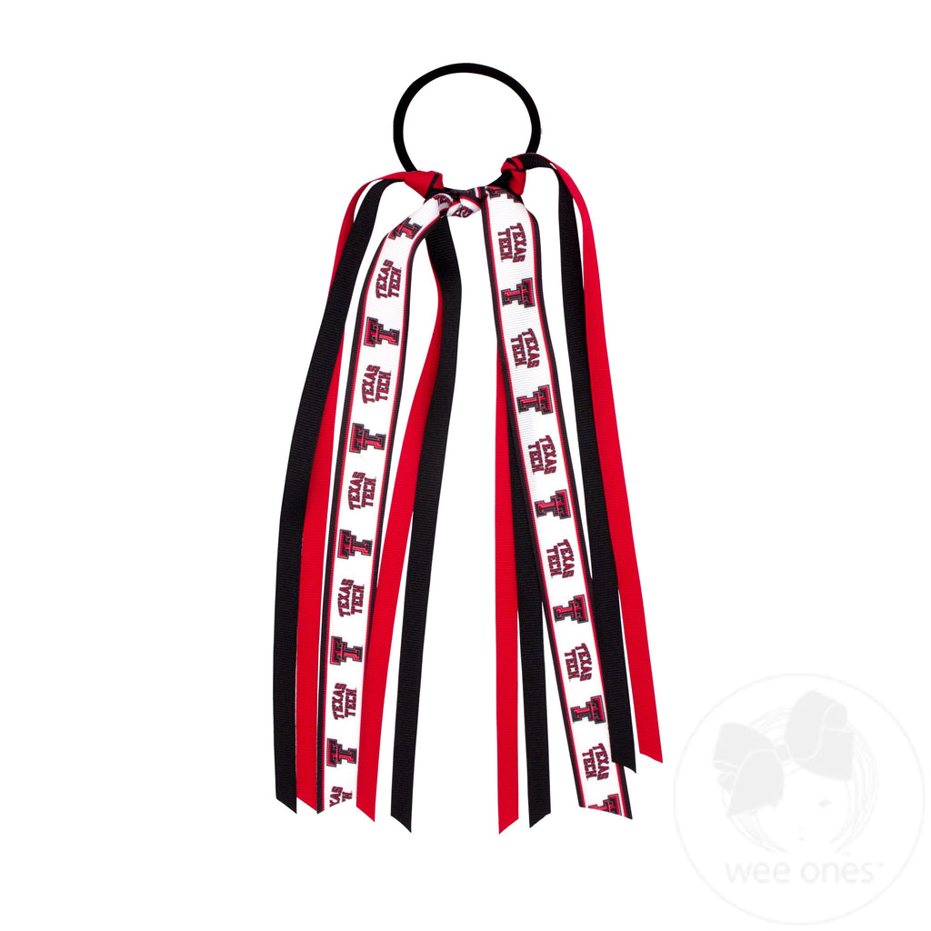 Texas Tech Logo Print Streamer Ribbons on Ponytail