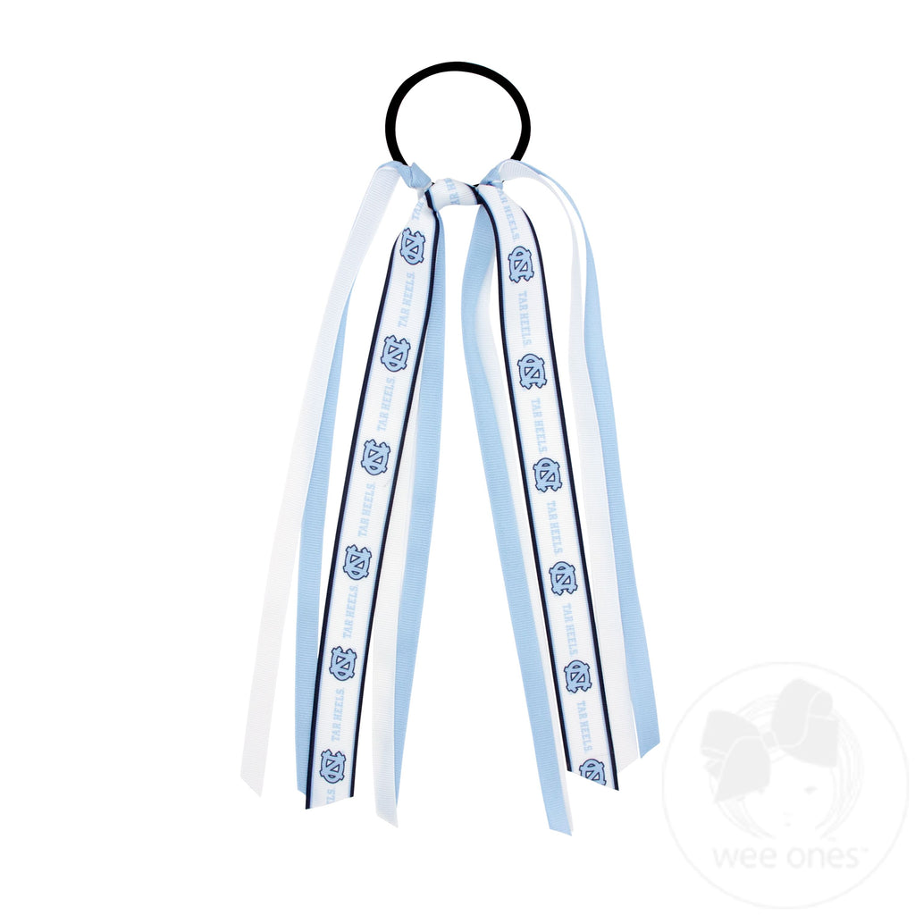 North Carolina Logo Print Streamer Ribbons on Ponytail