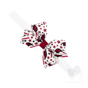 Mini Arkansas Logo Print Hair Bow on Baby Band