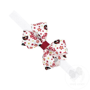 Florida State Mini Logo Print Grosgrain Hair Bow on Elastic Baby Band
