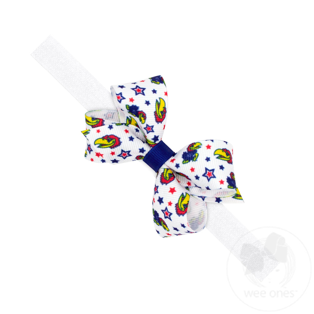 Mini Kansas Logo Print Hair Bow on Baby Band