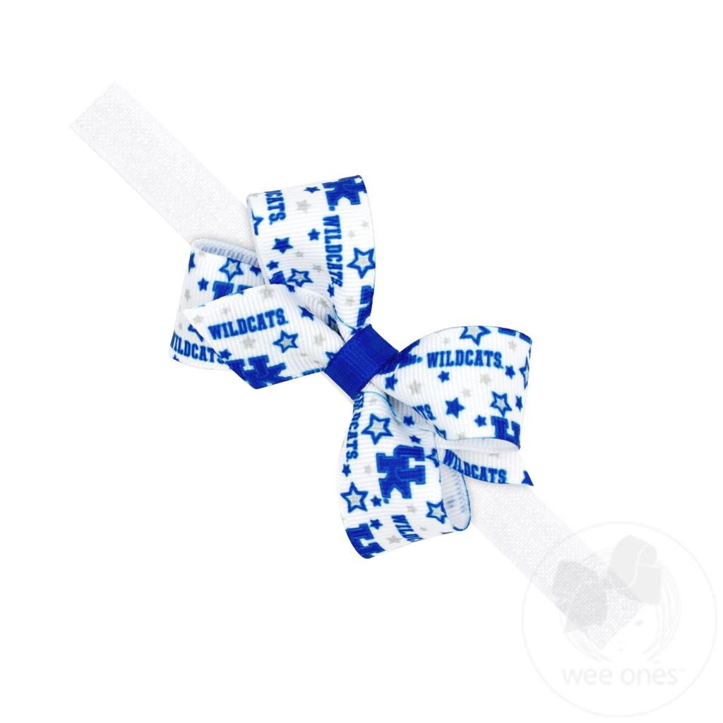 Mini Kentucky Logo Print Hair Bow on Baby Band