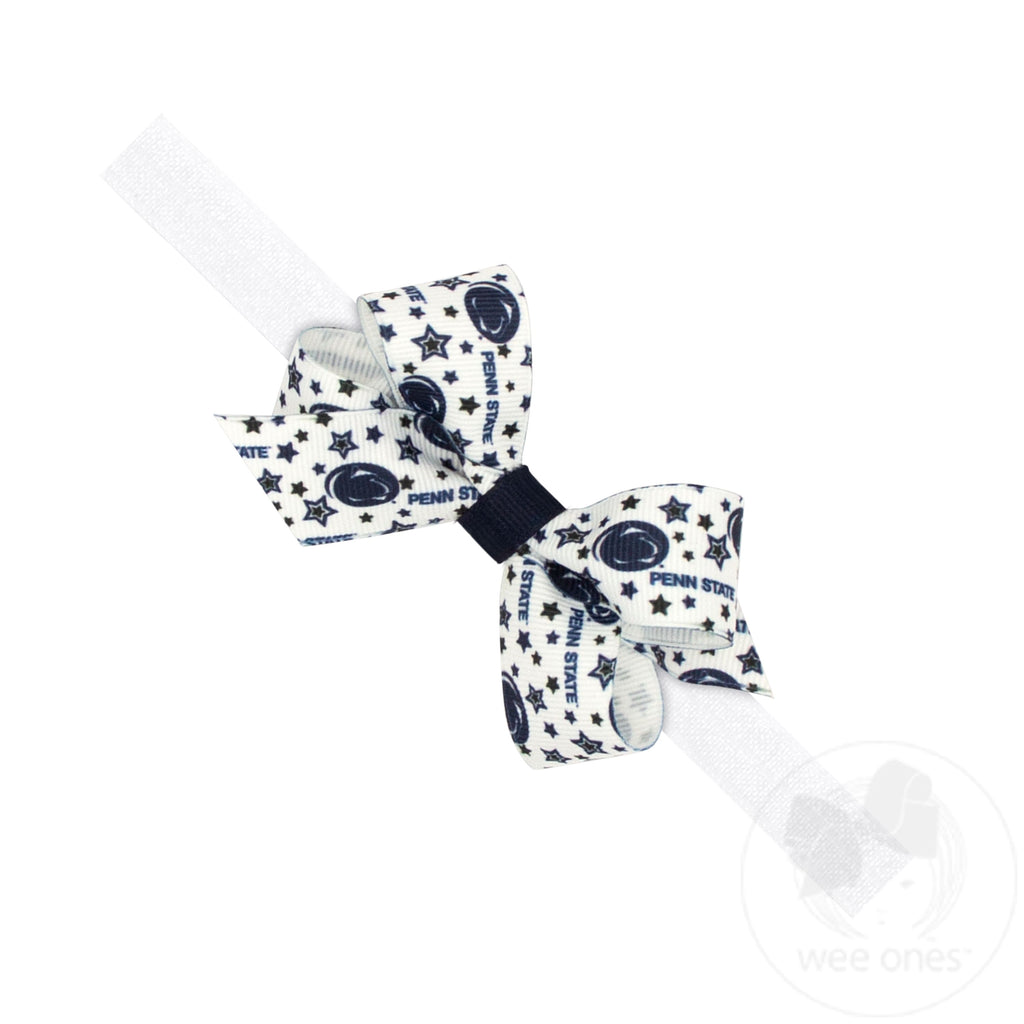 Mini Penn State Logo Print Hair Bow on Baby Band
