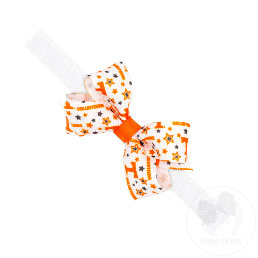 Mini Tennessee Logo Print Hair Bow on Baby Band