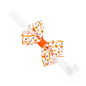 Mini Tennessee Logo Print Hair Bow on Baby Band