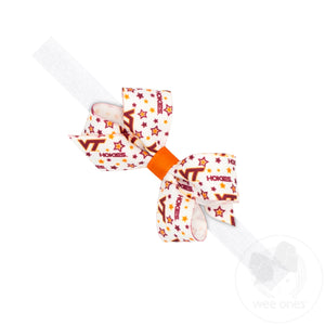 Mini Virginia Tech Logo Print Hair Bow on Baby Band