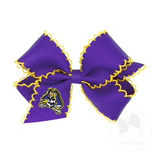 Medium East Carolina Moonstitch Embroidered Hair Bow