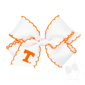 University of Tennessee Medium Moonstitch Edge Grosgrain Hair Bow with Embroidered Logo