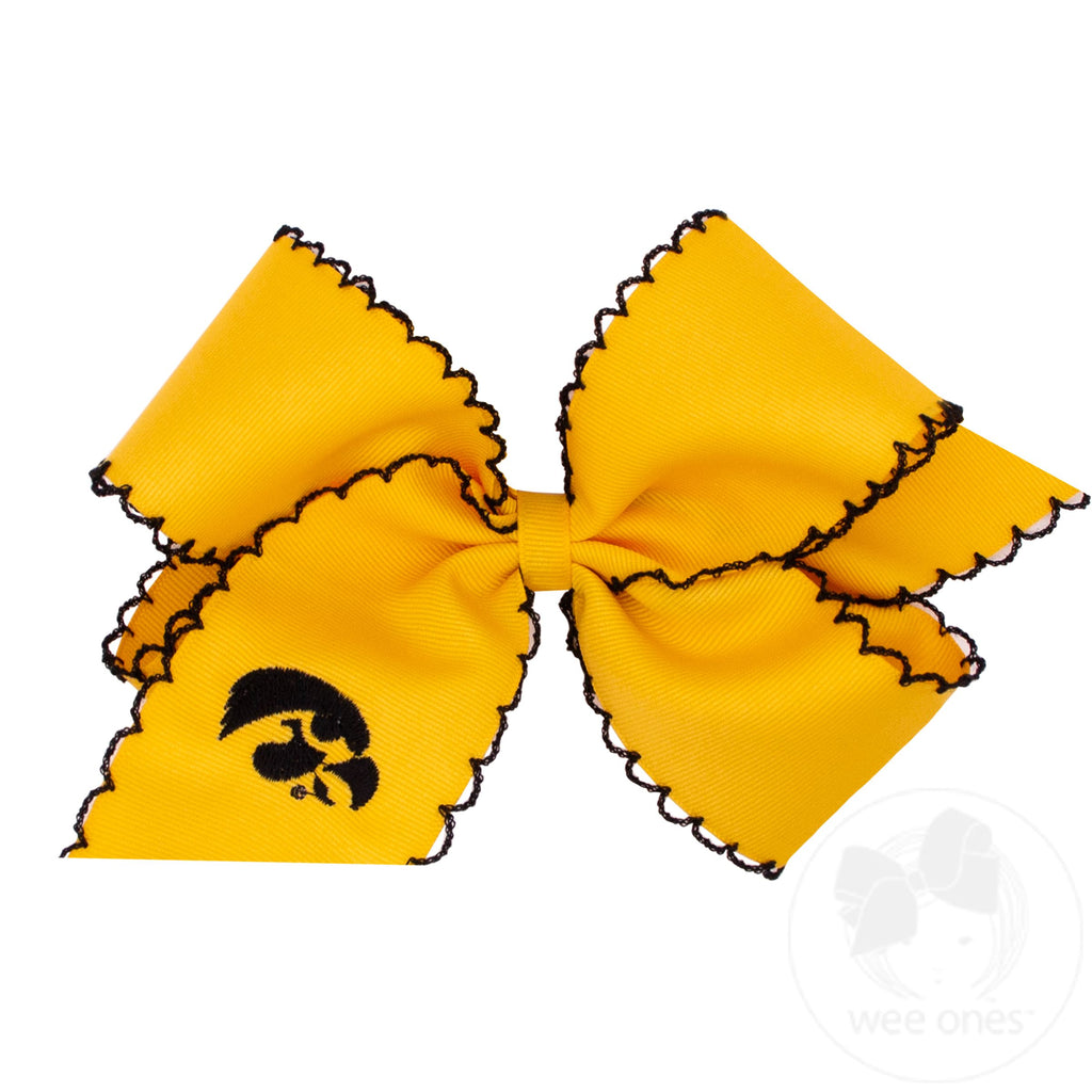 King Iowa Moonstitch Embroidered Hair Bow