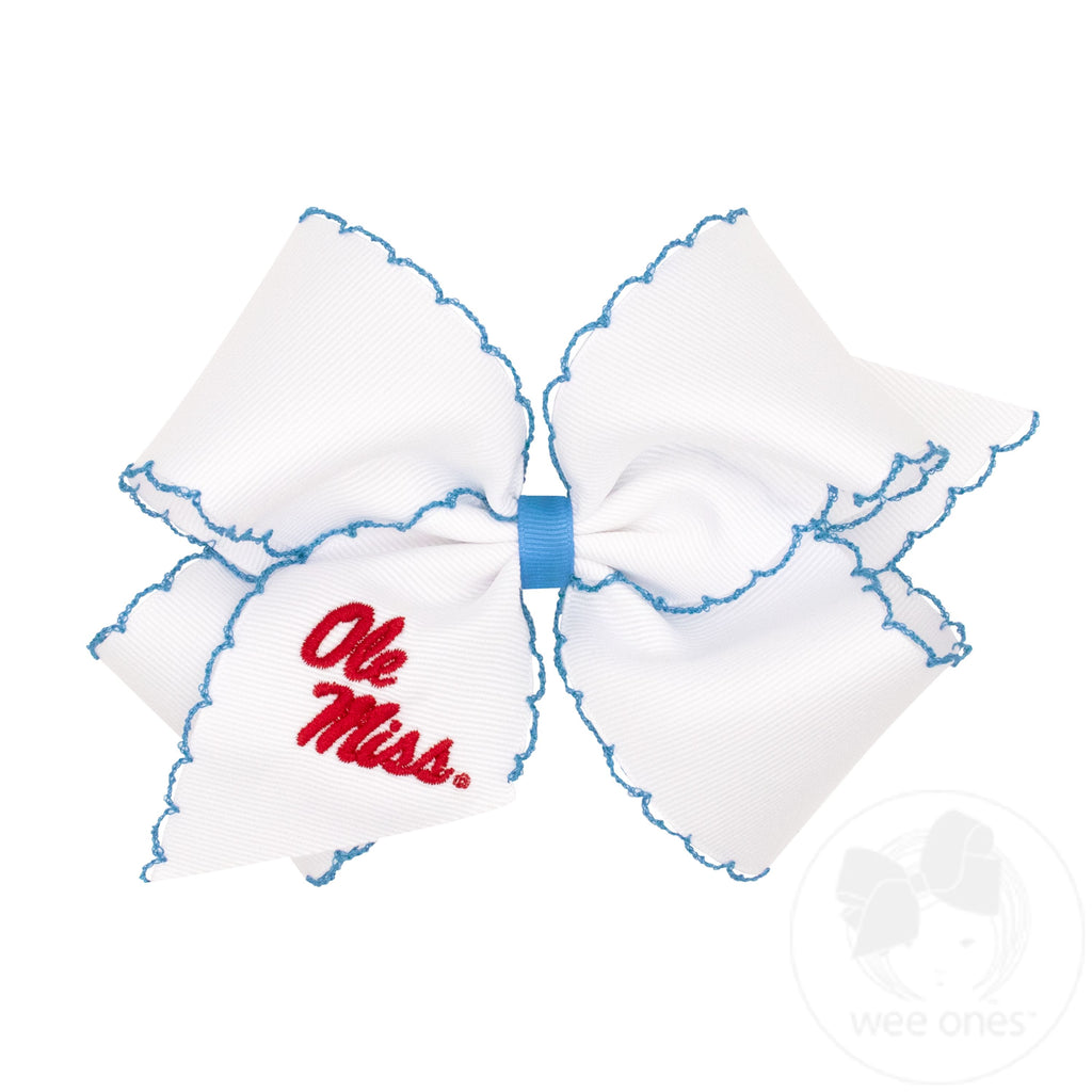 King Ole Miss Moonstitch Embroidered Hair Bow