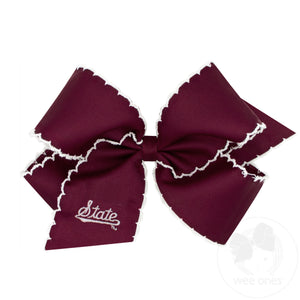 King Mississippi State Moonstitch Embroidered Hair Bow