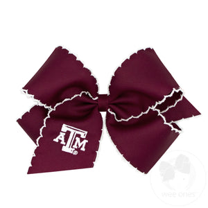 King Texas A&M Moonstitch Embroidered Hair Bow