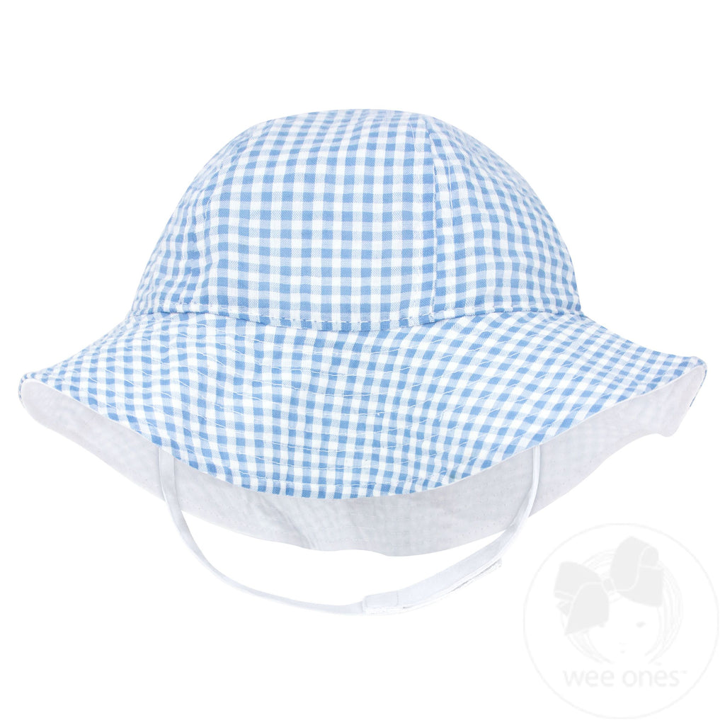 Girls Reversible Gingham Sun Hat