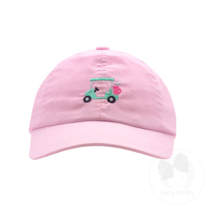 Girls Embroidered Golf Cart Chambray Ball Cap