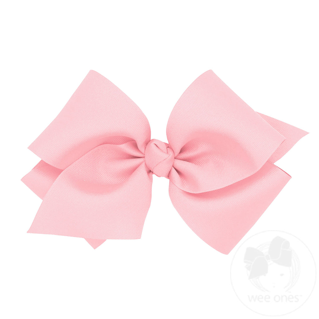 Huge Classic Grosgrain Girls Hair Bow on a French Clip (Knot Wrap)