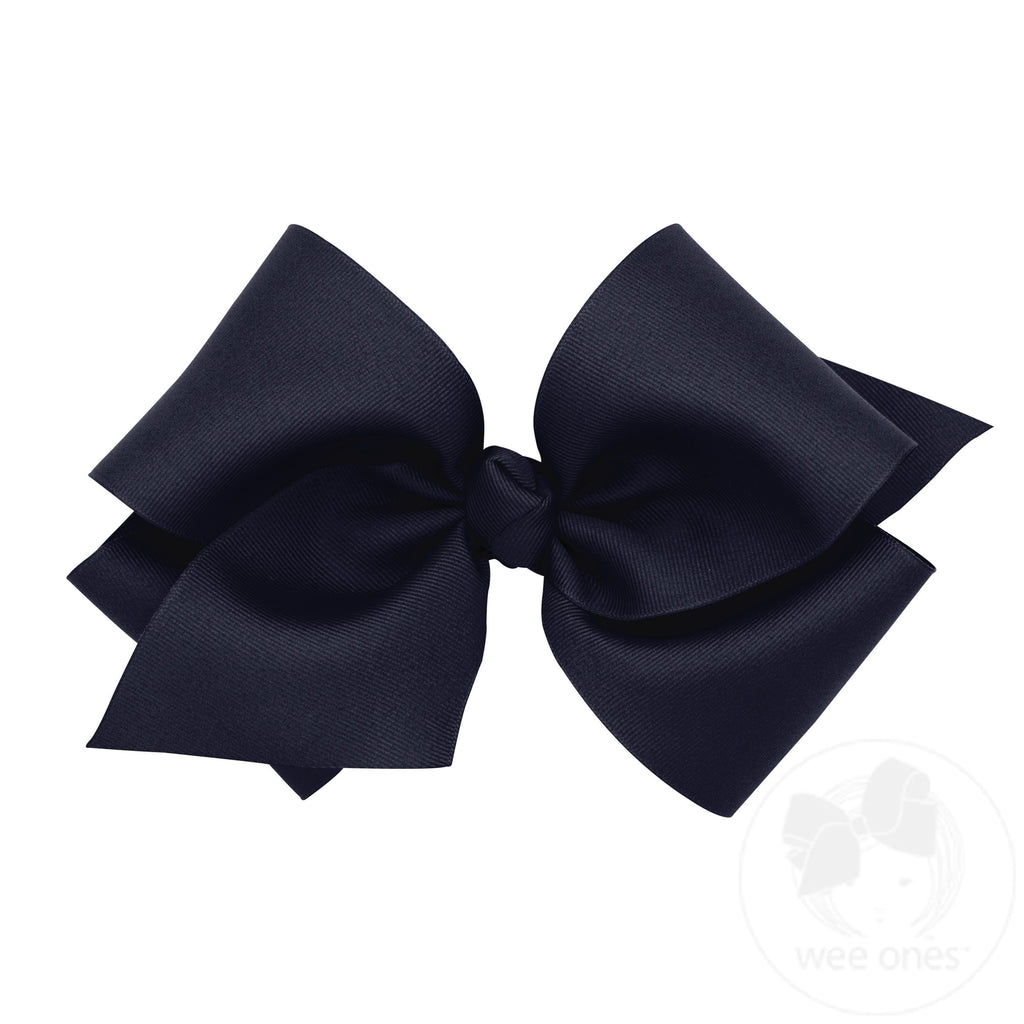 Huge Classic Grosgrain Girls Hair Bow on a French Clip (Knot Wrap)