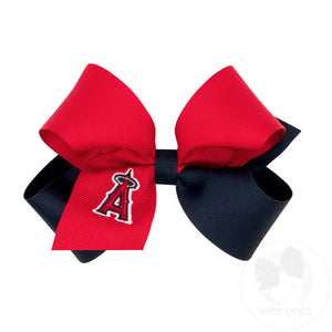 Medium MLB Two-Tone Embroidered Hair Bow