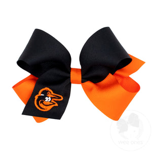 Medium Baltimore Orioles Two-Tone Embroidered Hair Bow