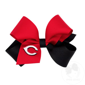 Medium Cincinnati Reds Two-Tone Embroidered Hair Bow