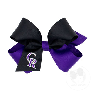 Medium Colorado Rockies Two-Tone Embroidered Hair Bow