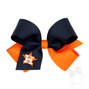Medium Houston Astros Two-Tone Embroidered Hair Bow