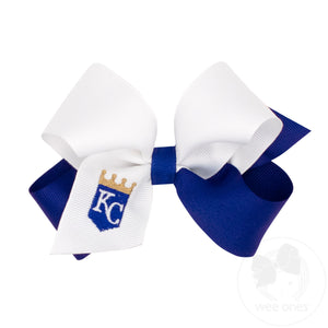 Medium Kansas City Royals Two-Tone Embroidered Hair Bow