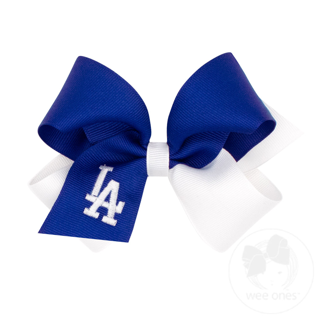 Medium Los Angeles Dodgers Two-Tone Embroidered Hair Bow