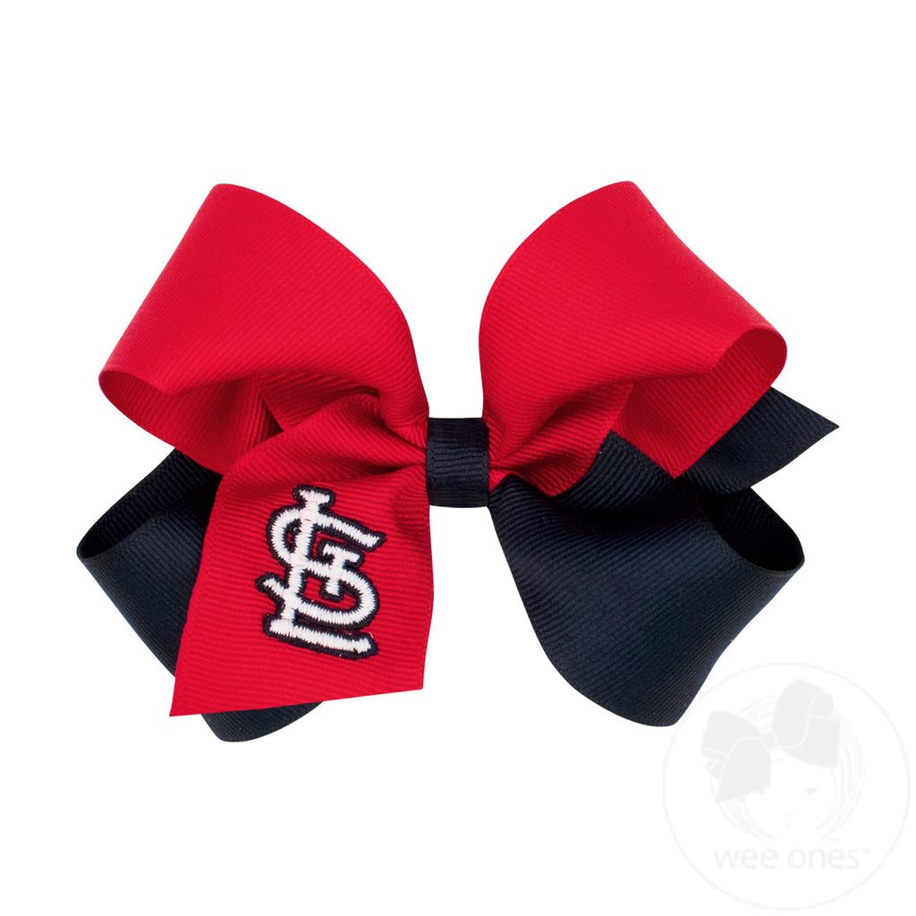 Medium St. Louis Cardinals Two-Tone Embroidered Hair Bow