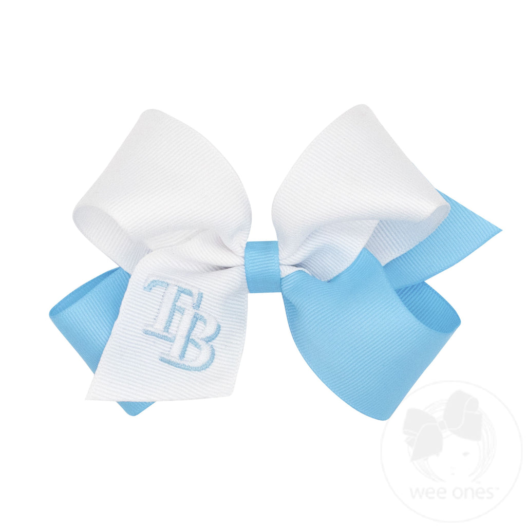 Medium Tampa Bay Rays Two-Tone Embroidered Hair Bow