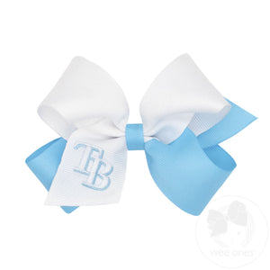 Medium Tampa Bay Rays Two-Tone Embroidered Hair Bow
