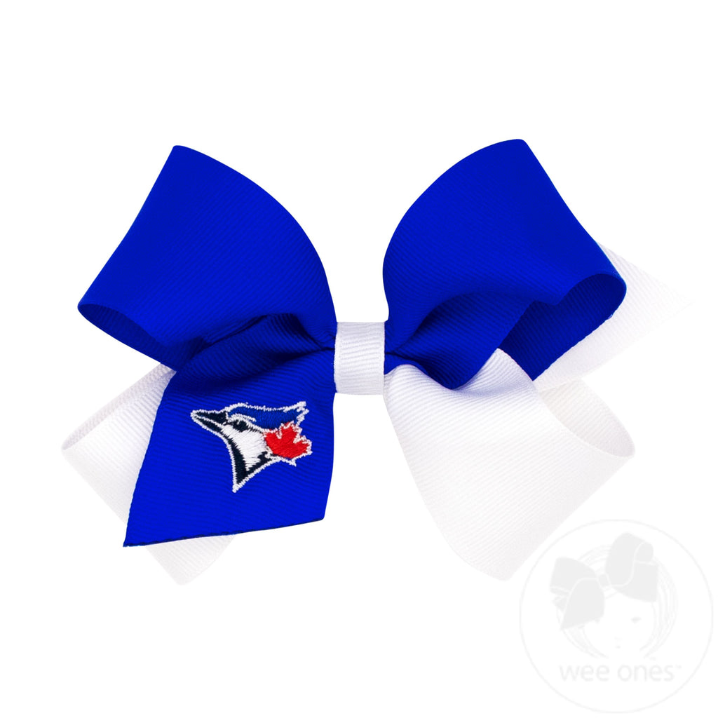 Medium Toronto Blue Jays Two-Tone Embroidered Hair Bow